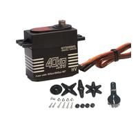 Servomotor de par de 40 kg, engranaje de metal digital 5.0V-7.4V con 2BB, control de 180 grados, caja central de aluminio y hardware de bocina 25T