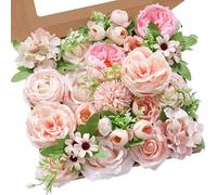 Serwalin Flores artificiales rosadas, flores de seda falsas, flores de pastel de boda, ramos de boda, centros de mesa, decoración de primavera, fiesta, baby shower