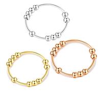 SERYNOW 3 unidades/lote de anillos para la ansiedad para mujer, anillos de ansiedad y preocupación para hombres, 6 UK, Acero inoxidable, No tiene