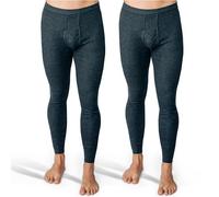 SES Calzoncillos largos para hombre de canalé fino, paquete de 2 unidades, tallas S - 4XL, con bragueta y cintura suave de algodón/calzoncillos cómodos para hombre largos/calzoncillos de pierna larga