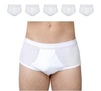 SES Calzoncillos para hombre, paquete de 5 unidades, color blanco, tallas S - 4XL, 100% algodón, transpirables y agradables para la piel, cintura elástica suave, cómoda de doble acanalado, resistente