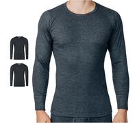 SES Camiseta de manga larga para hombre, paquete de 2 unidades, tallas S - 4XL / acanalado fino, camiseta de manga larga para hombre, de mezcla de algodón y poliéster de alta calidad, camiseta de