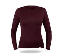 SES Camiseta térmica de manga larga para mujer, 38-50, de 75% algodón y 25% poliéster, talla/transpirable, camiseta térmica para mujer, para calidez y comodidad, burdeos, 50
