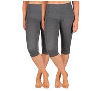 SES Capri - Leggings pirata para mujer (2 unidades, algodón) gris antracita 40-42