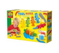 SES Creative - Kit herramientas masa 00504 - Niños 2+ masa lavable sin gluten, 2 macetas, Rojo/Azul