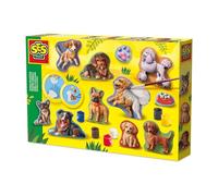 SES Creative 01294 Casting and Painting - Perros - Kit creativo de manualidades para niños a partir de 5 años - Incluye molde para 9 razas de perros populares - Yeso de París