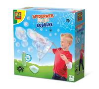SES Creative 02322 - Mega Burbujas de telaraña, Burbujas superfuertes, Herramienta de Burbujas Hecha de Madera, Actividad Divertida para niños