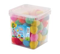 SES Creative 02405 - Muchas bolas de salpicaduras - 70 globos de agua reutilizables en el cubo - Utiliza el cubo para llenar tus bolas de agua - Para niños a partir de 3 años