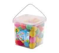 SES Creative 02405 - Muchas bolas de salpicaduras - 70 globos de agua reutilizables en el cubo - Utiliza el cubo para llenar tus bolas de agua - Para niños a partir de 3 años