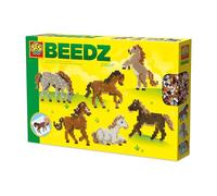SES Creative 06222 Beedz Create Horses con cuentas de planchado, haz tu caballo favorito con 2400 cuentas, tablero cuadrado y detalles personalizados