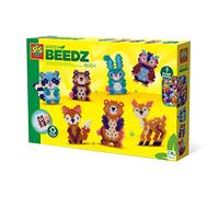 SES Creative- Green Beedz - Juego de Cuentas Planchar con Formas de Animales del Bosque, Color Verde, Talla única (06407)