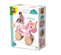 SES Creative 13137 - Unicornio de Madera 2 en 1, Madera Real, diseño Moderno, Hecho para niños de 18 Meses en adelante