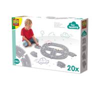 SES Creative 13151 Juego de Calle de Fieltro 20 Piezas - Juego para niños a Partir de 24 Meses - Construye Redes de Carreteras con Piezas de Rompecabezas - Compatible con Coches de Juguete