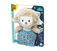 SES Creative 13155 Sleepy Sheep - Night Buddy Glow in The Dark; In The dard, The Cuddly Toy has visibly Closed Eyes; Glow-in-The-Dark Effect on The Eyes and Stars; Age 0m+