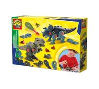 SES Creative 14291 Construcciones con tornillo dino - Kit de construcción creativo para niños a partir de 5 años - Construye un T-Rex y Triceratops - Fomenta las habilidades de resolución de problemas