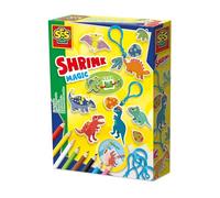 SES Creative 14294 Película retráctil - Llavero de Dinosaurio - Kit Creativo de Manualidades para niños a Partir de 5 años - Diseña y Encoge diseños en el Horno Manualidades y Juegos