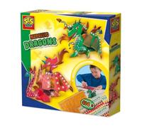 SES Creative 14296 Dragones metálicos, kit de manualidades creativo para niños a partir de 5 años, construye dos dragones coloridos con piezas de construcción de papel