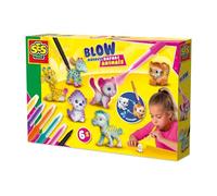 SES Creative 14335 - Bolígrafos de aerógrafo, animales de safari 6X, kit de manualidades creativo para niños a partir de 5 años, decora 6 figuras de animales de safari