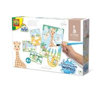 SES Creative 14490 - Sophie la girafe - Colorear con agua, sin ensuciar, 4 tarjetas reutilizables, para niños pequeños