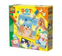 SES Creative 14602 - Rotulador de puntos con 6 páginas para colorear - Diseño de puntos - 3 marcadores XXL de puntos - Para niños a partir de 3 años