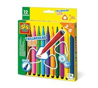 SES Creative-14696 Rotuladores de Colores con Agarre Triangular, Blanco (14696)