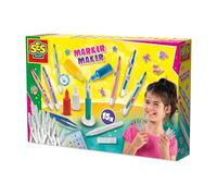SES Creative 14722 Felt Marker Lab - Kit creativo para niños a partir de 5 años - Haz 15 marcadores de fieltro personalizados con 4 colores de tinta lavables (rojo, azul, amarillo, blanco)