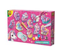 SES Creative 14723 Unicornio - Fundición y pintura - Unicornios bebés - Kit de manualidades creativo para niños a partir de 5 años - Haz 10 adorables figuras de unicornio bebé con yeso y molde