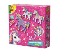 SES Creative 14728 Unicornio - Cuentas de hierro - Kit de manualidades creativo para niños a partir de 5 años - Crea 3 diseños mágicos de unicornio con 1800 cuentas coloridas