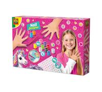 SES Creative 14729 Unicornio Nail Designer - Set creativo para niños a partir de 6 años - Contiene esmaltes de uñas y diamantes de imitación - Perfecto para arte de uñas