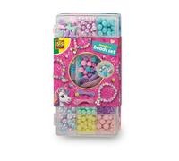 SES Creative 14749 Juego de Cuentas de Unicornio - CREA Pulseras y Collares únicos con temática de Unicornio para niños a Partir de 3 años con Caja de Almacenamiento de 12 Compartimentos