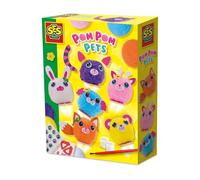SES Creative 14789 Pom Pom Friends - Kit creativo de manualidades para niños a partir de 3 años - Crea 6 pompones de animales adorables en colores brillantes