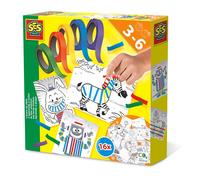 SES Creative 14810 - I Learn to Glue, 5 Rolls of Coloured Tape, 16 Plain Images,