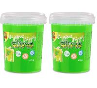 SES Creative 15031 - Slimo Verde neón en Vaso de 470 g - Juguete - Jugar con Limo - para niños a Partir de 3 años (Paquete de 2)