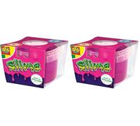 SES Creative 15042 - Slimo Rosa neón en Vaso de 140 g - Juguete de neón Luminoso - Jugar con Limo - para niños a Partir de 3 años (Paquete de 2)