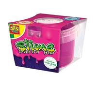 SES Creative 15042 - Slimo Rosa neón en Vaso de 140 g - Juguete de neón Luminoso - Jugar con Limo - para niños a Partir de 3 años