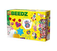 SES Creative - Beedz Bügelperlen - Mega Bastelset - Bastelset für Kinder - Große spielset - Creative Perlen set - 9 Stiftplatten und 5 Schlüsselanhänger - ab 5 Jahre
