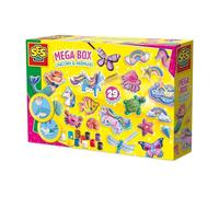 SES Creative - Fundir y pintar - Mega Box Unicorn y sirena - Kit de manualidades para niños - Unicornios y yeso - Figuras de yeso para pintar - Unicornio y sirena - A partir de 5 años