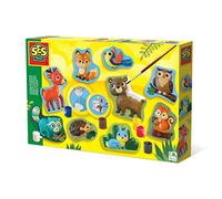 SES Creative- Moldear y Pintar - Animales del Bosque, Multicolor, Talla única (01134)