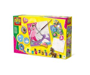 SES Creative - Moldear y Pintar Lienzos de Princesas x3 | Set de Arte Infantil (S01349)