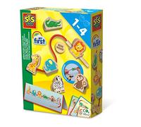SES Creative- My First - Cordones de Cuentas de Animales de Madera, Multicolor (14487)