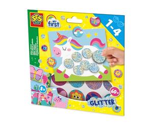 SES Creative - My First Glitter Sticker - Juguete Montessori - Juego de manualidades para niños - Perfecto para niños pequeños - A partir de 1 año