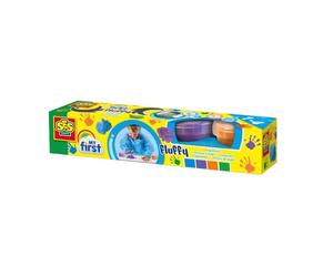 SES Creative My First Pintura de dedos fluffy - Pintura lavable para pintar con dedos (Colores surtidos, 4 pieza(s), Azul, Verde, Naranja, Violeta, 110 ml, 440 ml, Alrededor)