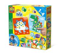 SES Creative - MY FIRST - Set de Pintura de Dedos con Dinosaurios | Juego Creativo Infantil Seguro y Lavable (S14442)