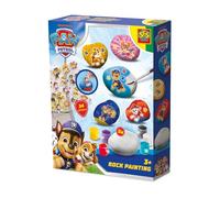 SES Creative - Pintar piedras - Kit de manualidades para niños - Piedras para pintar - Juguete de la Patrulla Canina - Con color sin gluten y vegano - A partir de 3 años