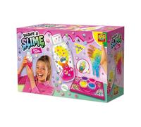 SES Creative - Shake a Slime Juicy Studio - Fabricación de Slime con Decoraciones sensoriales y Shake Cup - 4 Colores de Moda - Bandejas de clasificación prácticas