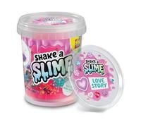 SES Creative - Shake it Slime - Historia de Amor - Slime Rose Fluo, Perlas y Fideos - Mix it Cup
