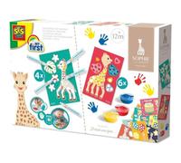 Ses Creative Sophie La Girafe Kit 2 En 1 Para Colorear Y Pintar Con Dedos, Desde 12 Meses, 6 Tarjetas, 4 Rotuladores De Bebé Hipoalergénicos Y 3 Pinturas Lavables