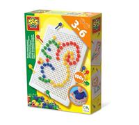 SES Creative 14046 - Mosaico compacto, 100 pines en 4 colores, juego reutilizable para niños pequeños