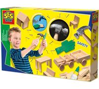 Ses Creative Taller de Carpintería con 57 Piezas de Madera para Construir Juguetes y Objetos