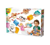 SES Creative - Tiny Talents - Perlas Sensory - Animales de Granja - Juguetes sensoriales - Juguetes Montessori a Partir de 1 año - Cadena Segura - A Partir de 18 Meses